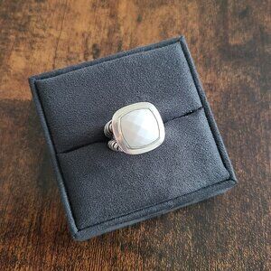 David Yurman Albion Ring w/ White Agate - 19mm - Size 7